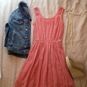 Pink lace dress